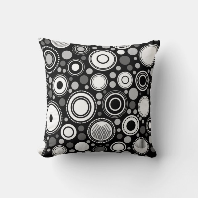 Coussin Cercle noir et blanc (Recto)