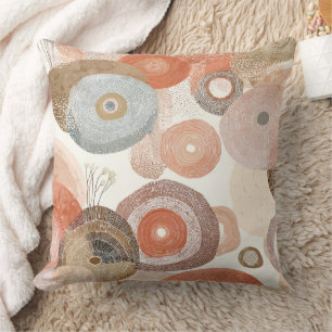 Coussin Cercles Abstraits Bohème Terriens Design Organiq