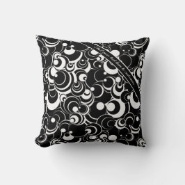 Coussin Cercles Abstraits noirs