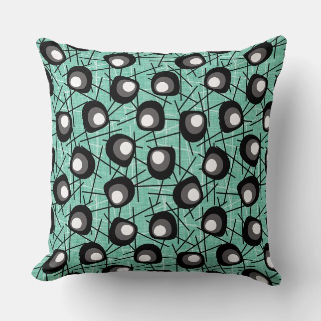 Coussin Cercles atomiques | Moderne du milieu du siècle |  (Recto)