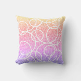 Coussin Cercles blancs géométriques Parties scintillant ar