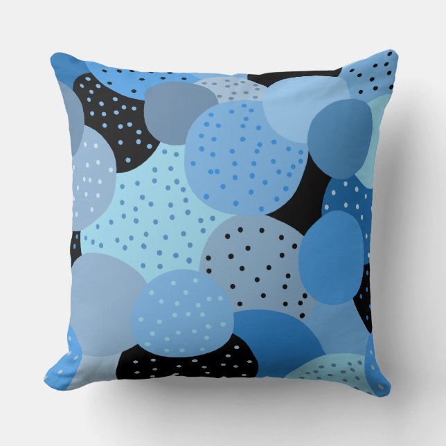 Coussin Cercles bleus Abstraits (Recto)