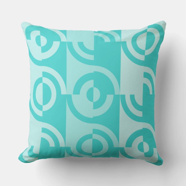 Coussin Cercles Bleus Jeu Fragmentés Motifs (Recto)
