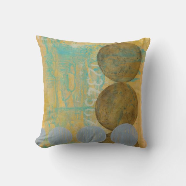 Coussin Cercles Brown et gris foncés avec des nombres (Recto)