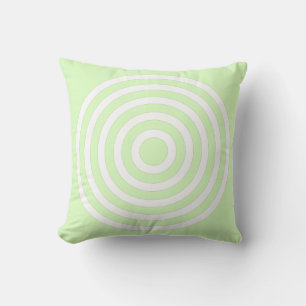 Coussin Cercles concentriques pastel vert citron et blanc