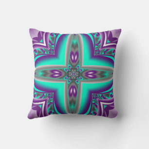 Coussin Cercles concentriques tirés au point abstrait