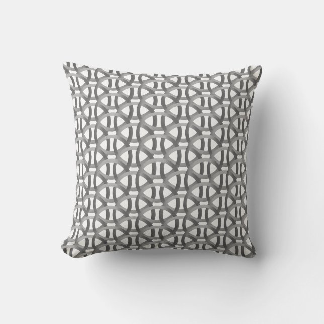 Coussin Cercles de chevauchement en argent (Recto)