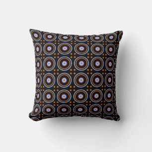 Coussin Cercles de mod 6 noir
