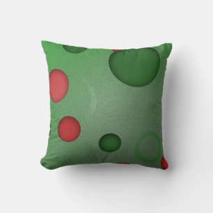 Coussin Cercles de points Motifs géométriques sur vert
