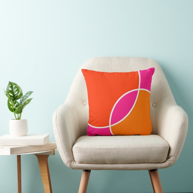 Coussin Cercles d'orange rose corail (Chaise)