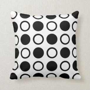 Coussin Cercles et pois noirs