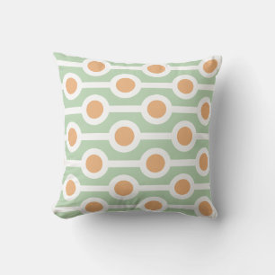 Coussin Cercles et rayures modernes sur vert clair
