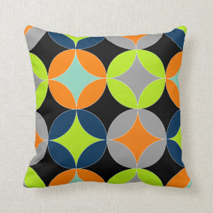 Coussin Cercles modernes du milieu du siècle Motif géom