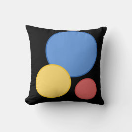 Coussin Cercles multicolores modernes en noir