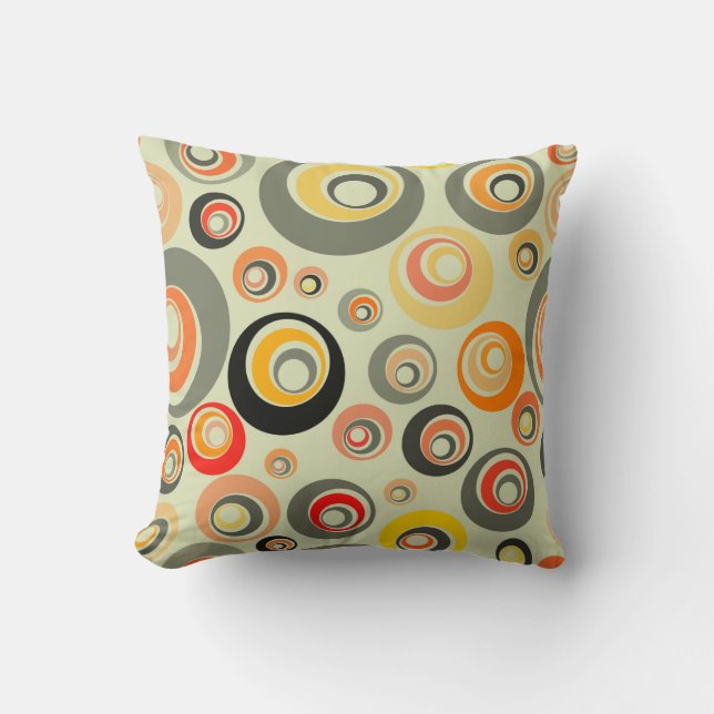 Coussin Cercles oranges, verts et jaunes (Recto)