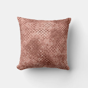 Coussin Cercles Rose Doré Brillants Luxe Étincelant