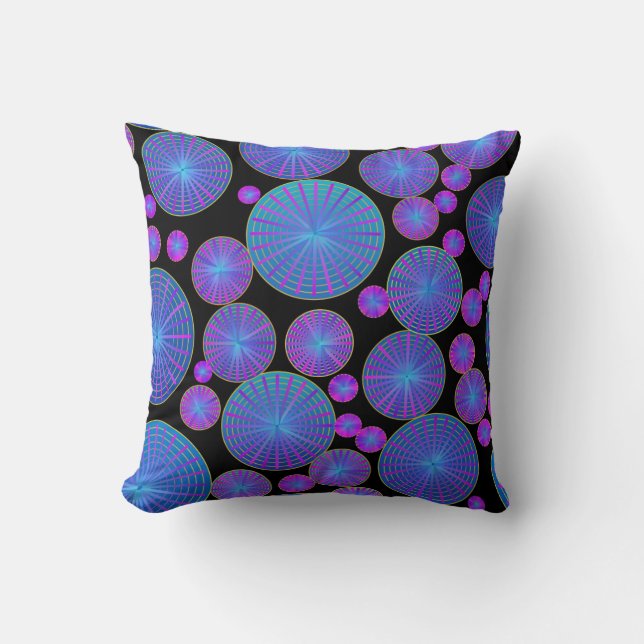 Coussin Cercles Roues et disques avec rayons (Recto)