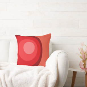 Coussin Cercles Rouges Rétro