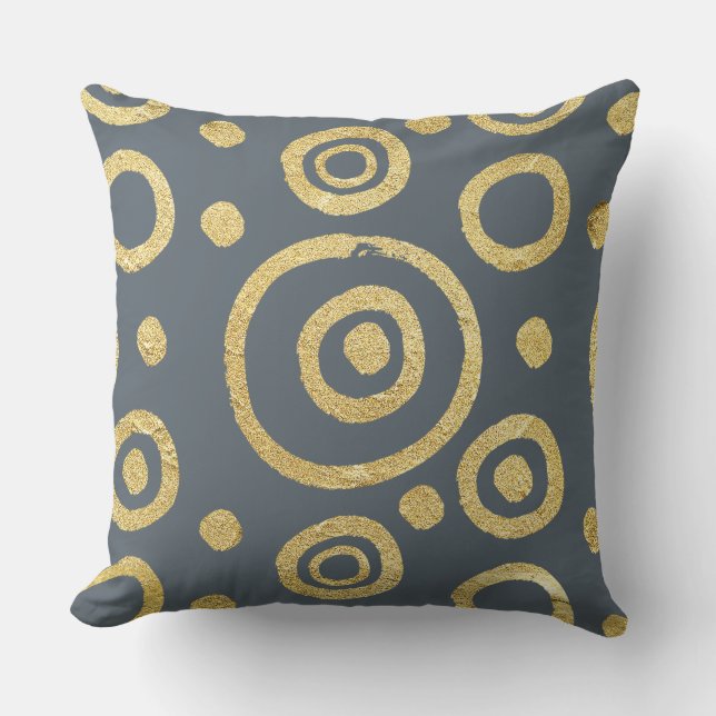 Coussin Cercles texturés gris et or Motif (Recto)
