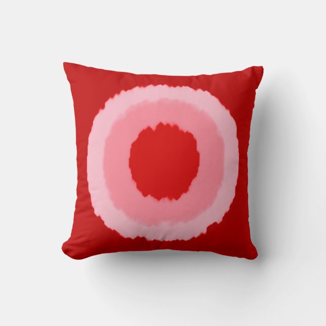 Coussin Cercles tribaux modernes - rouge chinois foncé (Recto)