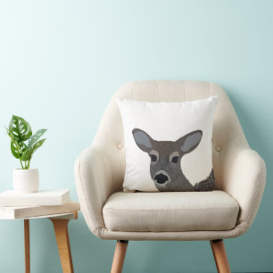 Coussin Cerf à Queue Blanche Animal Faune