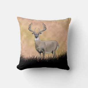 Coussin Cerf à queue blanche Rustique