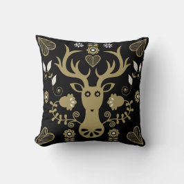Coussin Cerf d'art populaire scandinave