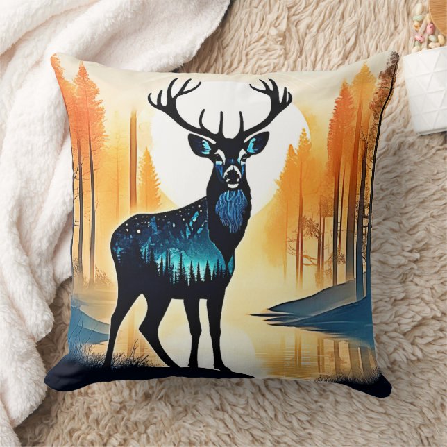 Coussin Cerf de la forêt mystique (Couverture)
