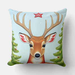 Coussin Cerf en hiver Wonderland