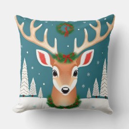 Coussin Cerf en hiver Wonderland