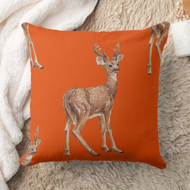 Coussin Cerf en rouge (Couverture)