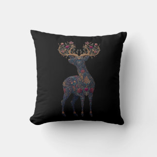 Coussin Cerf floral cosmique royal