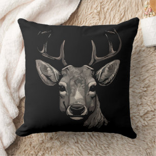Coussin Cerf Majestueux aux Bois Imposants