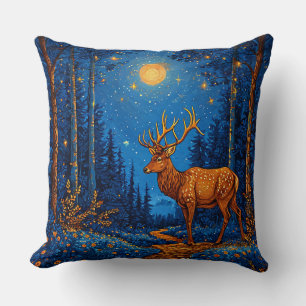 Coussin Cerf Majestueux Dans La Forêt Enchantée De La Natu