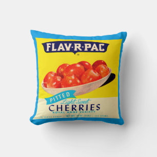 Coussin Cerises en laine Flav-R-Pac dans les années 1930