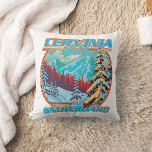 Coussin Cervinia italie logo de snowboard