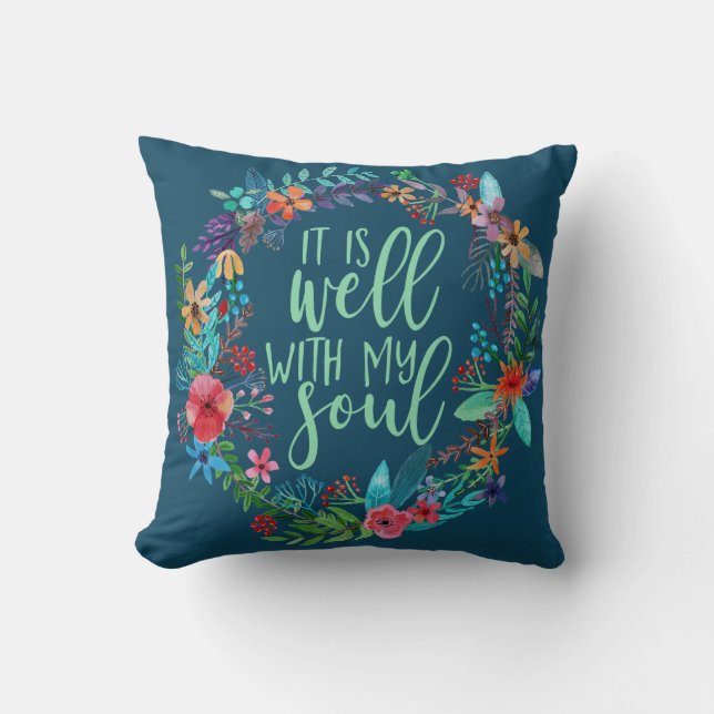 Coussin C'est bien avec mon âme, Hymn, Citation Inspiratio (Recto)