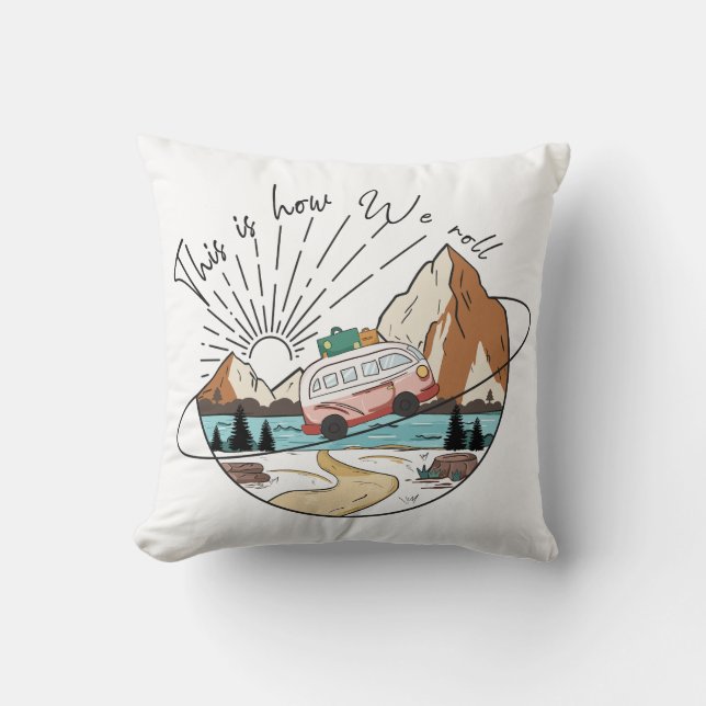 Coussin C'Est Comme Ça Que Nous Roulons Le Camping (Recto)
