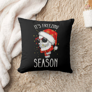 Coussin C'est la saison de gel Hiver Neige Vacances de Noë