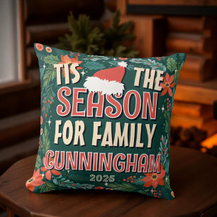Coussin C'est la saison de Noël festif en famille