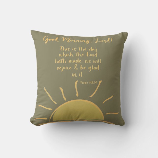 Coussin C'est le jour où l'Éternel a rendu la Bible Verse (Recto)