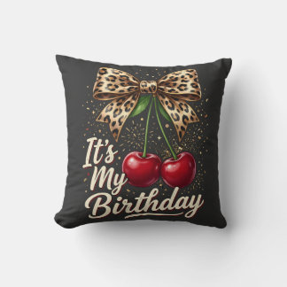 Coussin C'est mon anniversaire joli nœud papillon Coquette