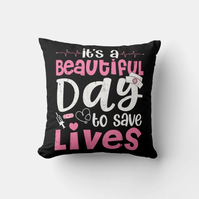 Coussin C'est une belle journée pour sauver des vies migno (Recto)