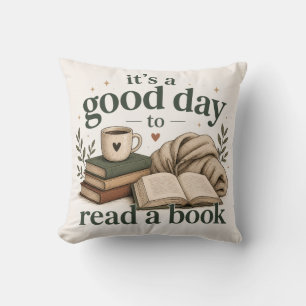 Coussin C'est une bonne journée pour lire un livre