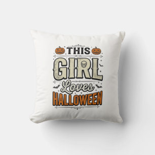 Coussin Cette fille aime le design de t-shirt vintage Hall