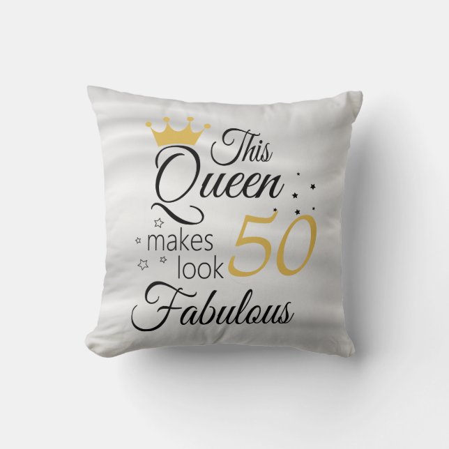 Coussin Cette reine fait paraître 50 Anniversaire (Recto)