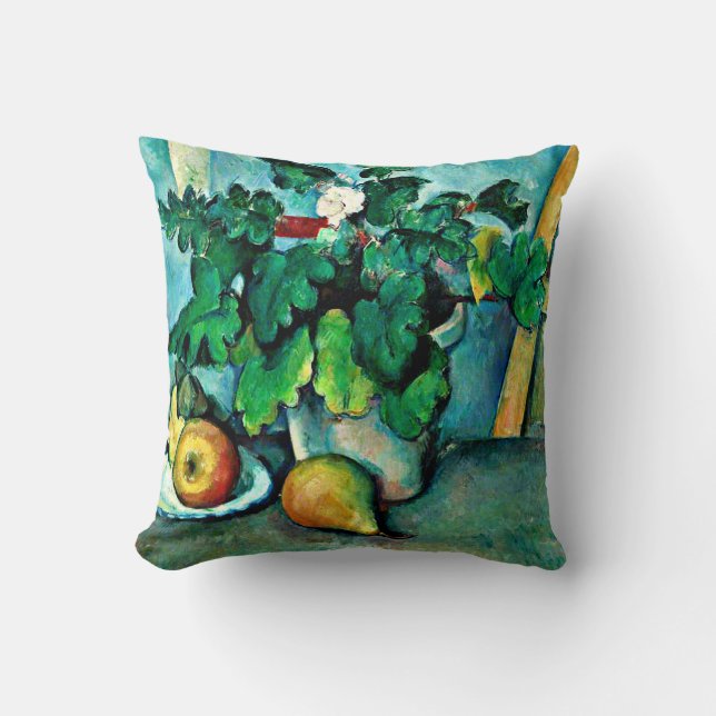 Coussin Cezanne - Pot de primeurs et fruits (Recto)