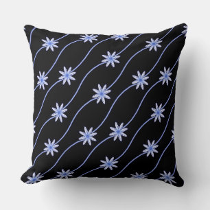 Coussin Chaîne de marguerite bleue Motif Floral Jeter Orei