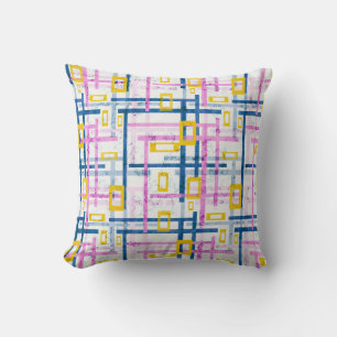 Coussin Chaîne rectangulaire de couleurs vives géométrique