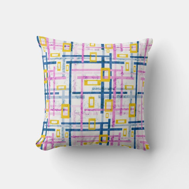 Coussin Chaîne rectangulaire de couleurs vives géométrique (Recto)